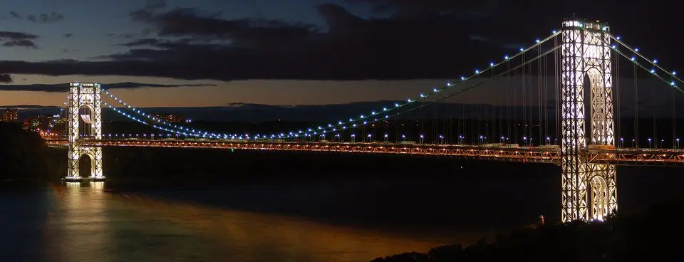 File photo of the George Washington Bridge spanning the Hudson River, seen from Riverside Drive in Manhattan
