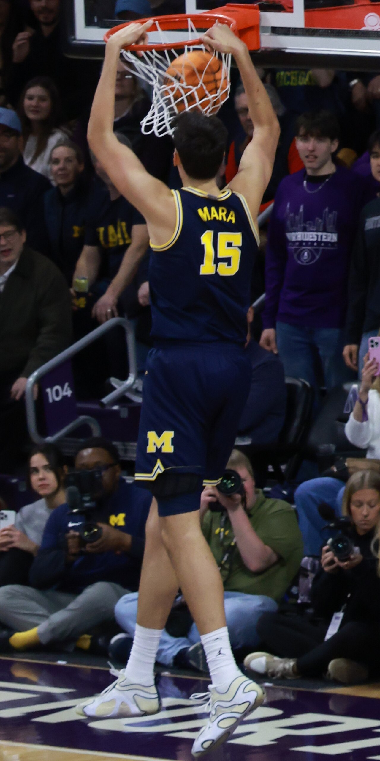 Aday Mara in a Michigan Wolverines uniform during a game in February 2026 (file photo)