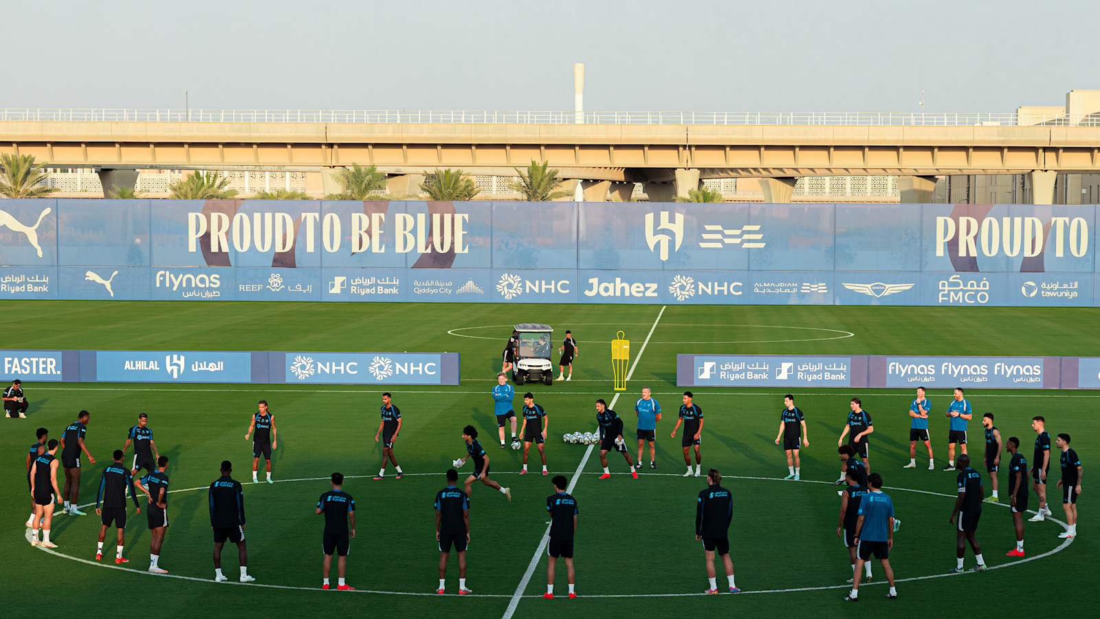 Al-Hilal players celebrate during a match