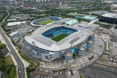 The Etihad Stadium, home of Manchester City, in Manchester, England