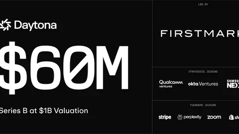 Daytona's Series B announcement graphic introducing its agent cloud and funding investors