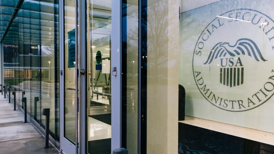 Entrance to the Social Security Administration headquarters in Woodlawn, Maryland