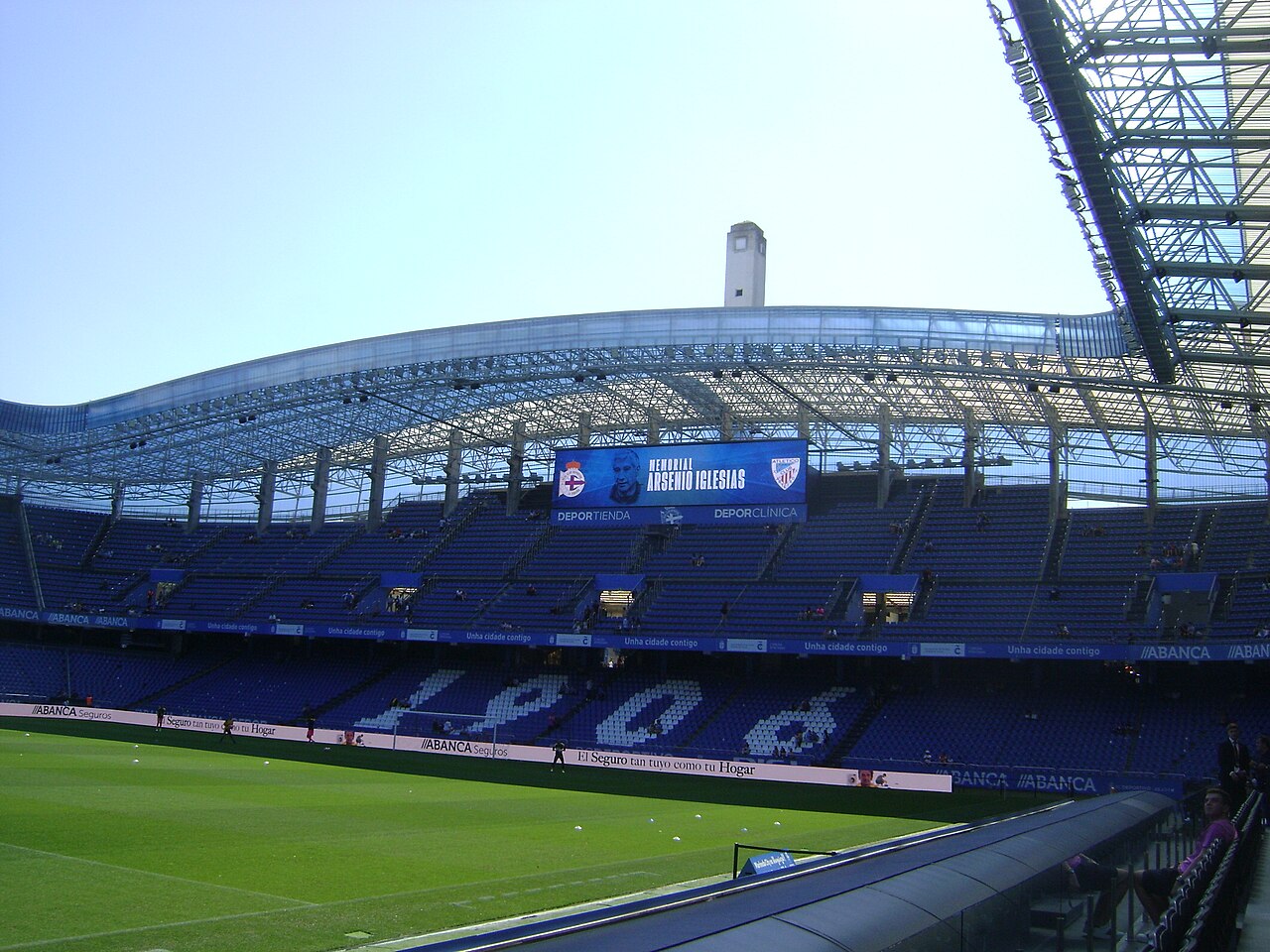 Exterior view of the Estadio de Riazor in A Coruña, home of Deportivo