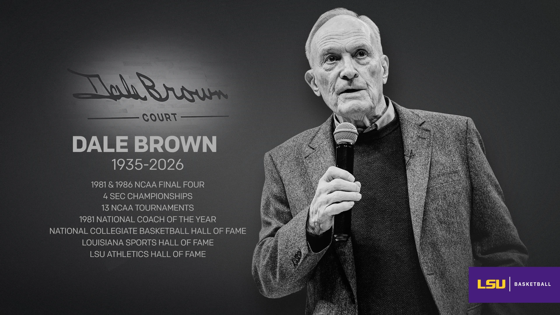 Dale Brown in LSU Athletics' remembrance