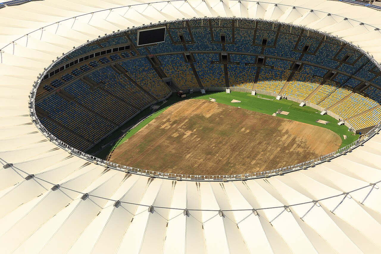 Aerial view of the Maracana stadium in Rio de Janeiro, venue of the second leg