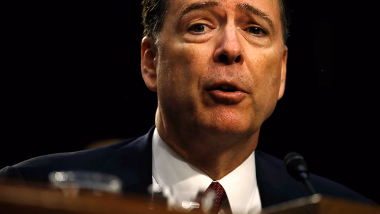 File photograph: James Comey testifies at a Senate Intelligence Committee hearing in Washington on June 8, 2017.