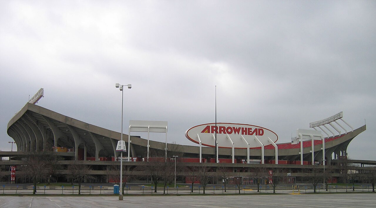 Exterior view of Arrowhead Stadium in Kansas City, Missouri, home of the Chiefs; file photo, not from the Chargers game