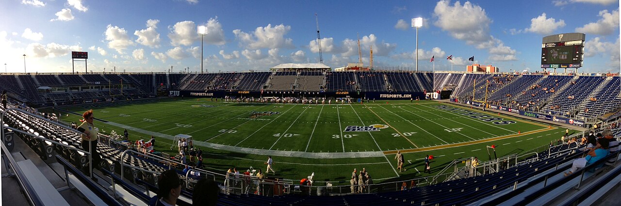 Panoramic view of the football stadium at Florida International University in Miami during a 2012 game