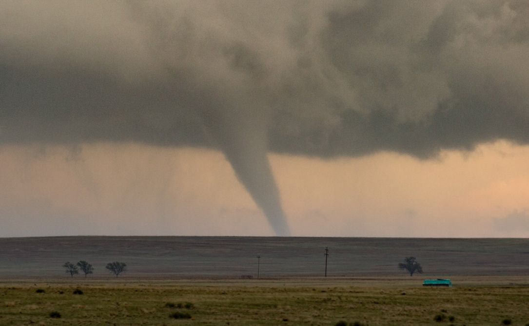 Archive photograph of an EF-0 tornado near Wagon Mound, New Mexico, in 2017.