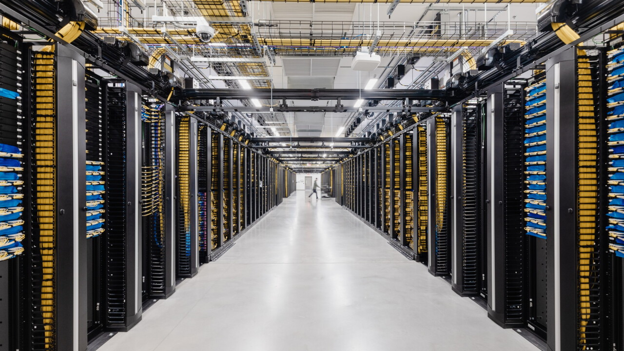 Server racks inside Meta's Mesa data center, illustrating the infrastructure behind its artificial-intelligence expansion