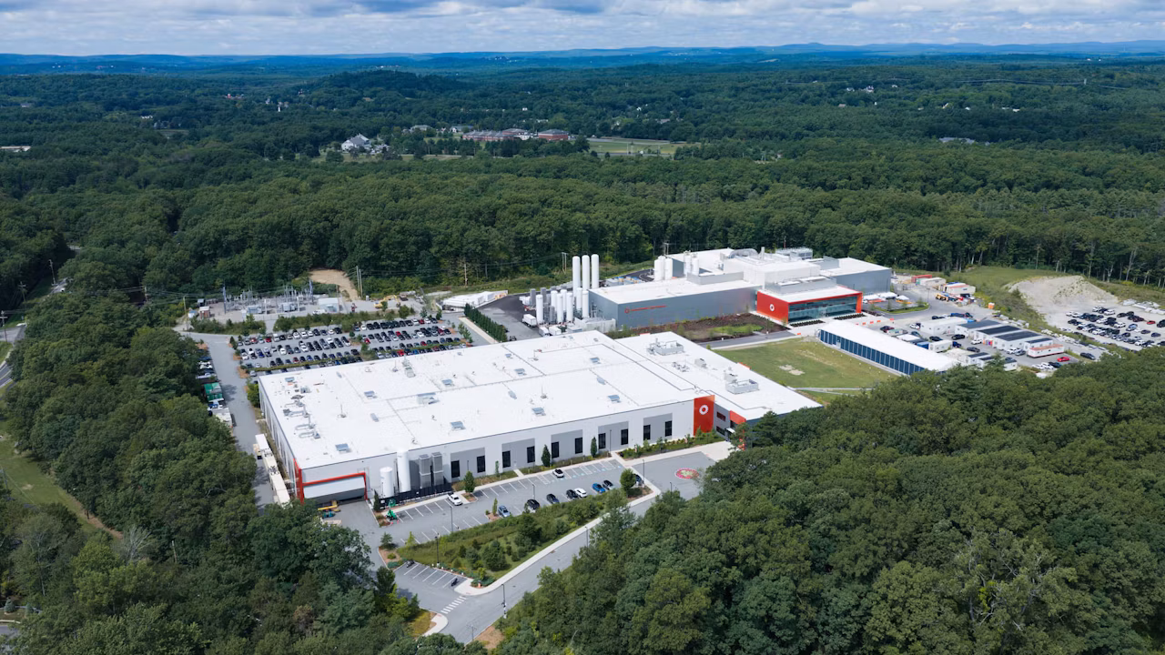 Aerial view of Commonwealth Fusion Systems' research campus in Devens, Massachusetts