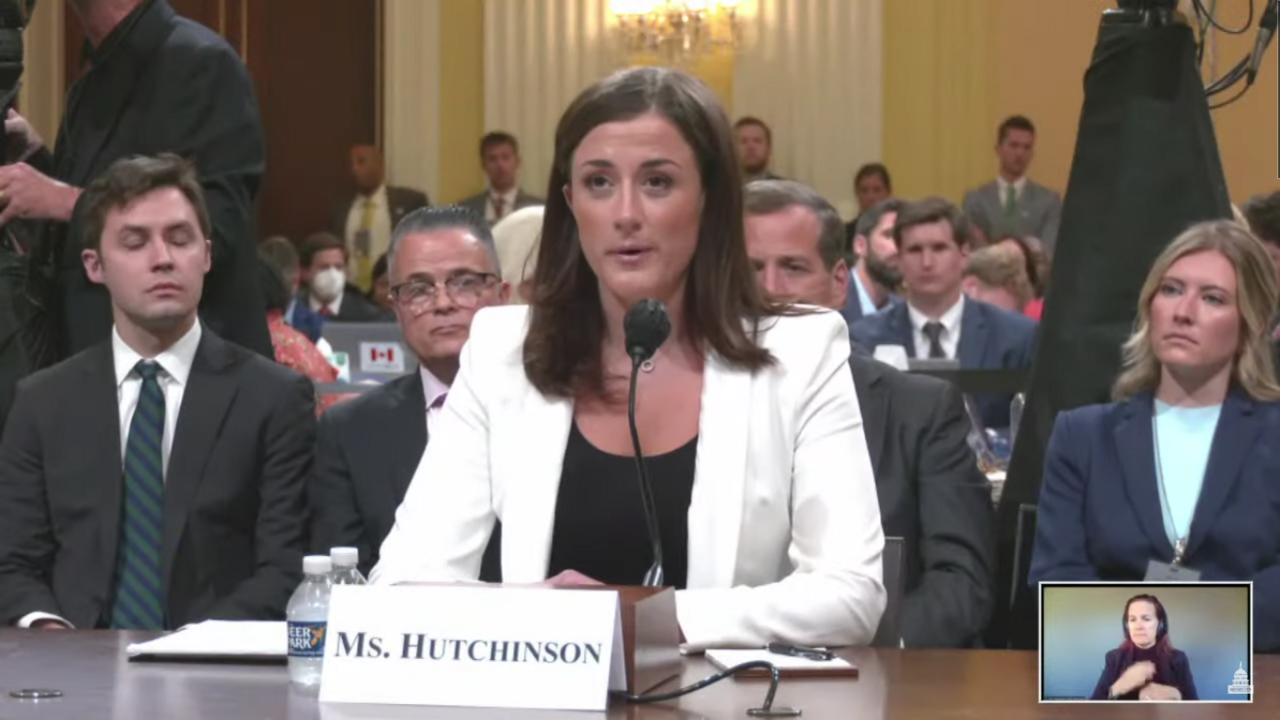 Cassidy Hutchinson testifies at a House January 6 committee hearing on June 28, 2022; file image, not from the October 2026 grand jury proceedings.