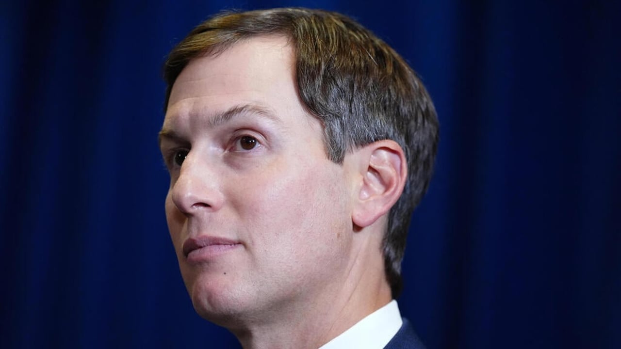 File photograph of Jared Kushner against a dark blue background; not an image of the alleged financial activity.