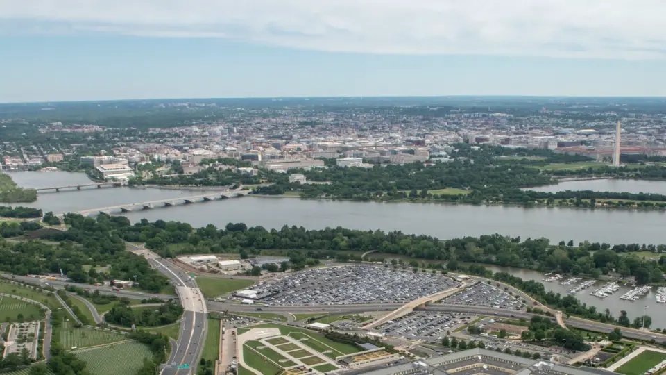 Aerial view of the Pentagon in Arlington, Virginia.