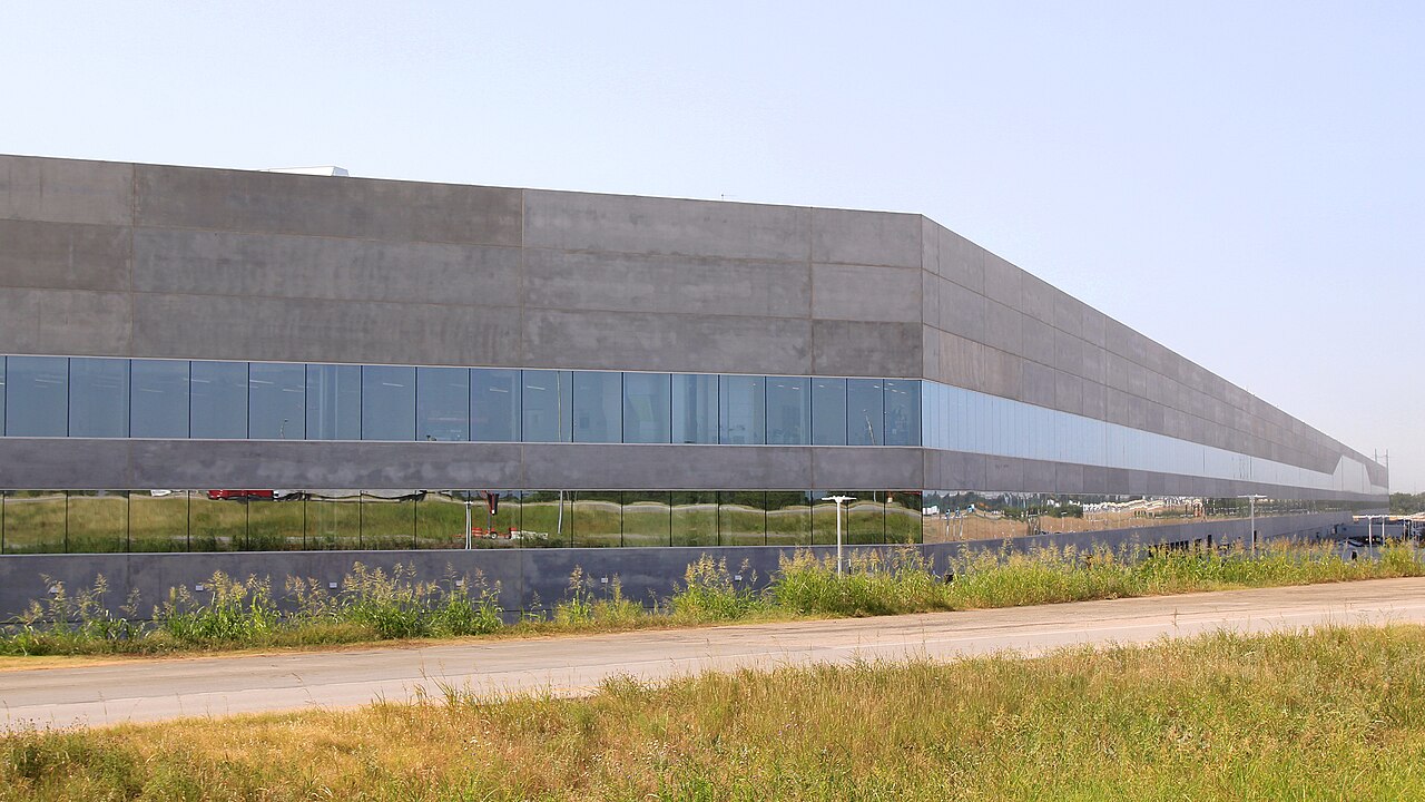 Tesla Gigafactory Texas Building 1 near Austin, Texas, photographed in June 2022