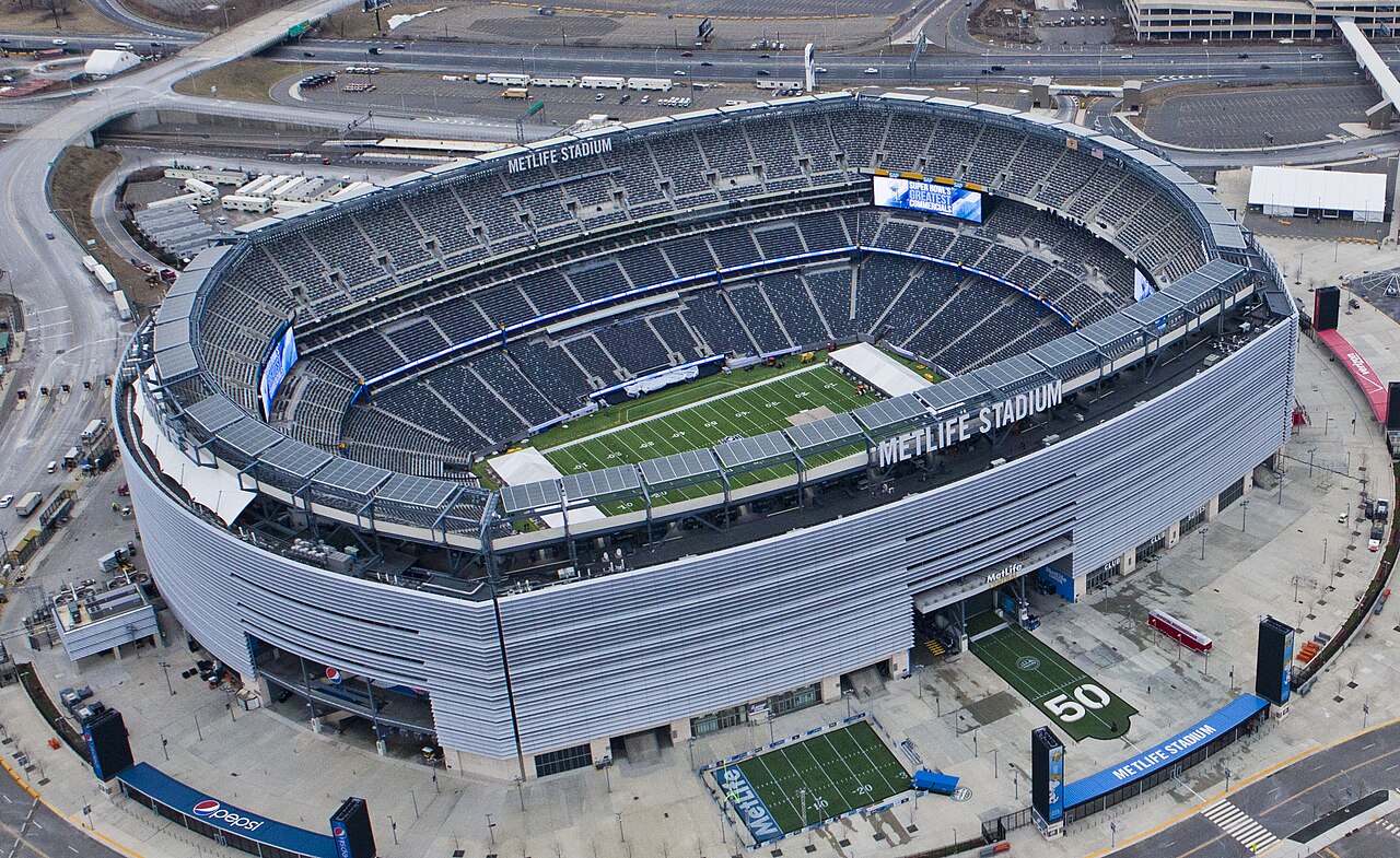 Aerial view of MetLife Stadium in East Rutherford, New Jersey, home of the New York Giants