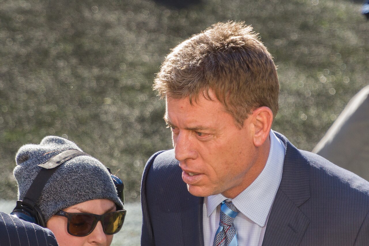 Troy Aikman at Super Bowl 50 in 2016