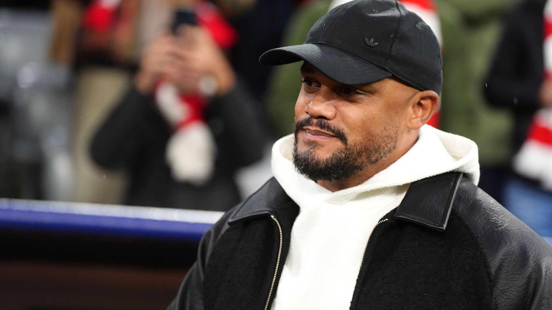 Vincent Kompany in Bayern's dugout during the Oct. 21 draw with Arsenal; file photo, not Friday's incident