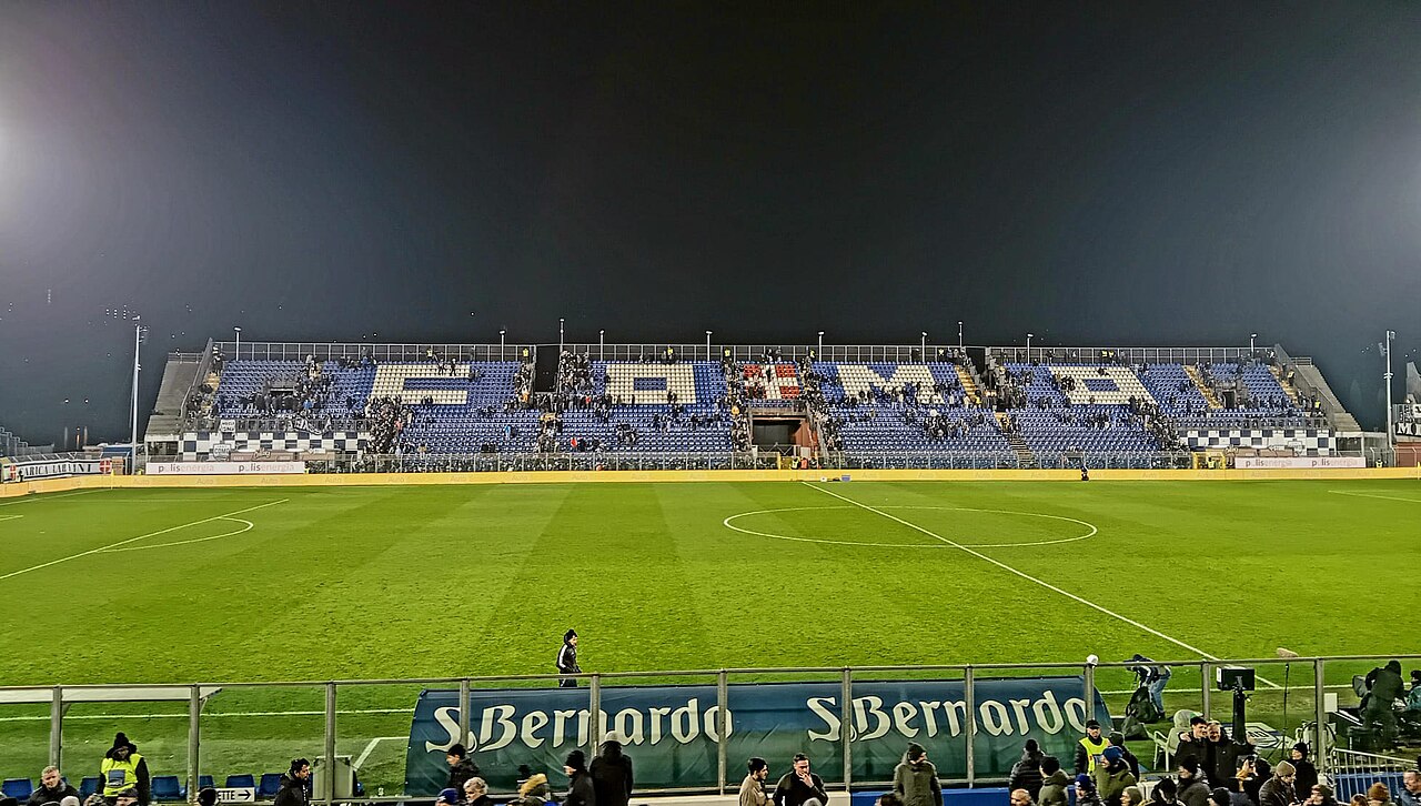 File photo of the stands at the Stadio Giuseppe Sinigaglia in Como, Italy, home of Como 1907