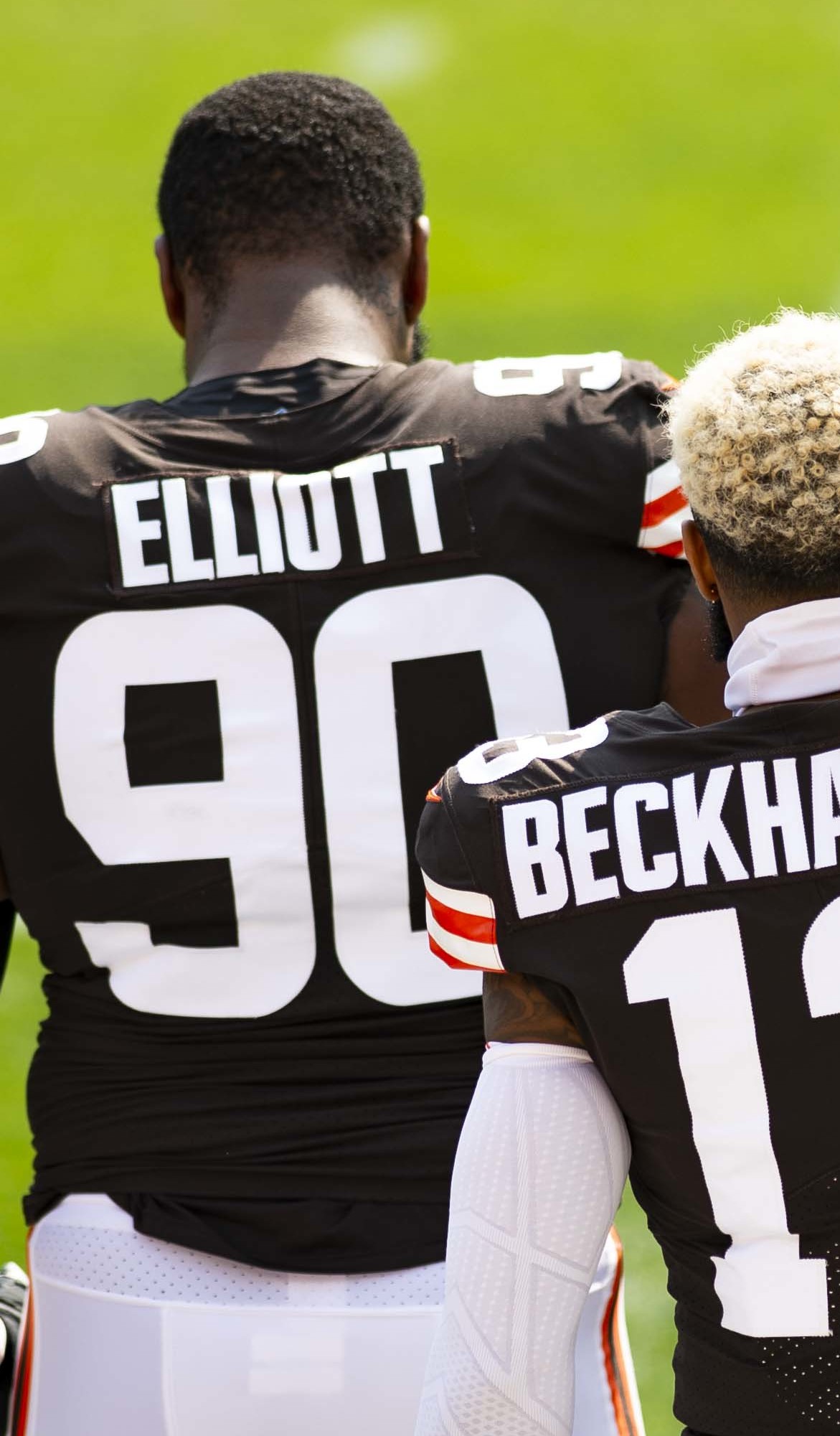 Jordan Elliott, then of the Cleveland Browns, on the field during a game against Washington in Cleveland, Ohio, in September 2020