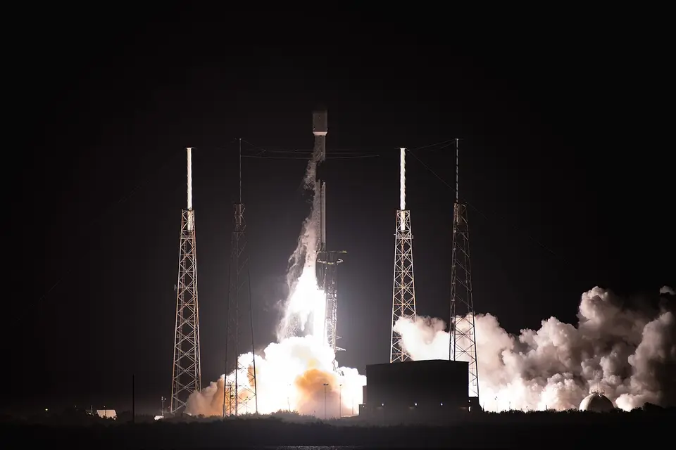 A SpaceX Falcon 9 rocket lifting off from Cape Canaveral on a Starlink mission in 2021, shown as a file photo
