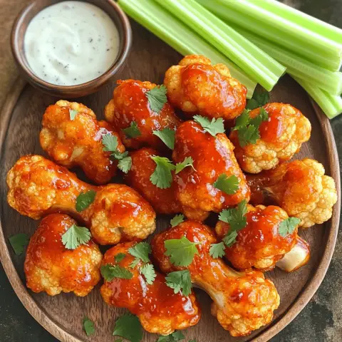 A prepared serving of sriracha-buffalo cauliflower bites