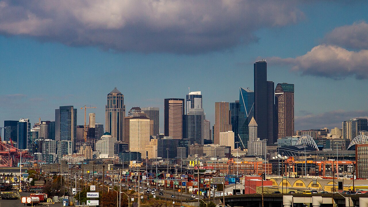 The Seattle skyline viewed from the West Seattle Bridge, the city Tom Skerritt made his home