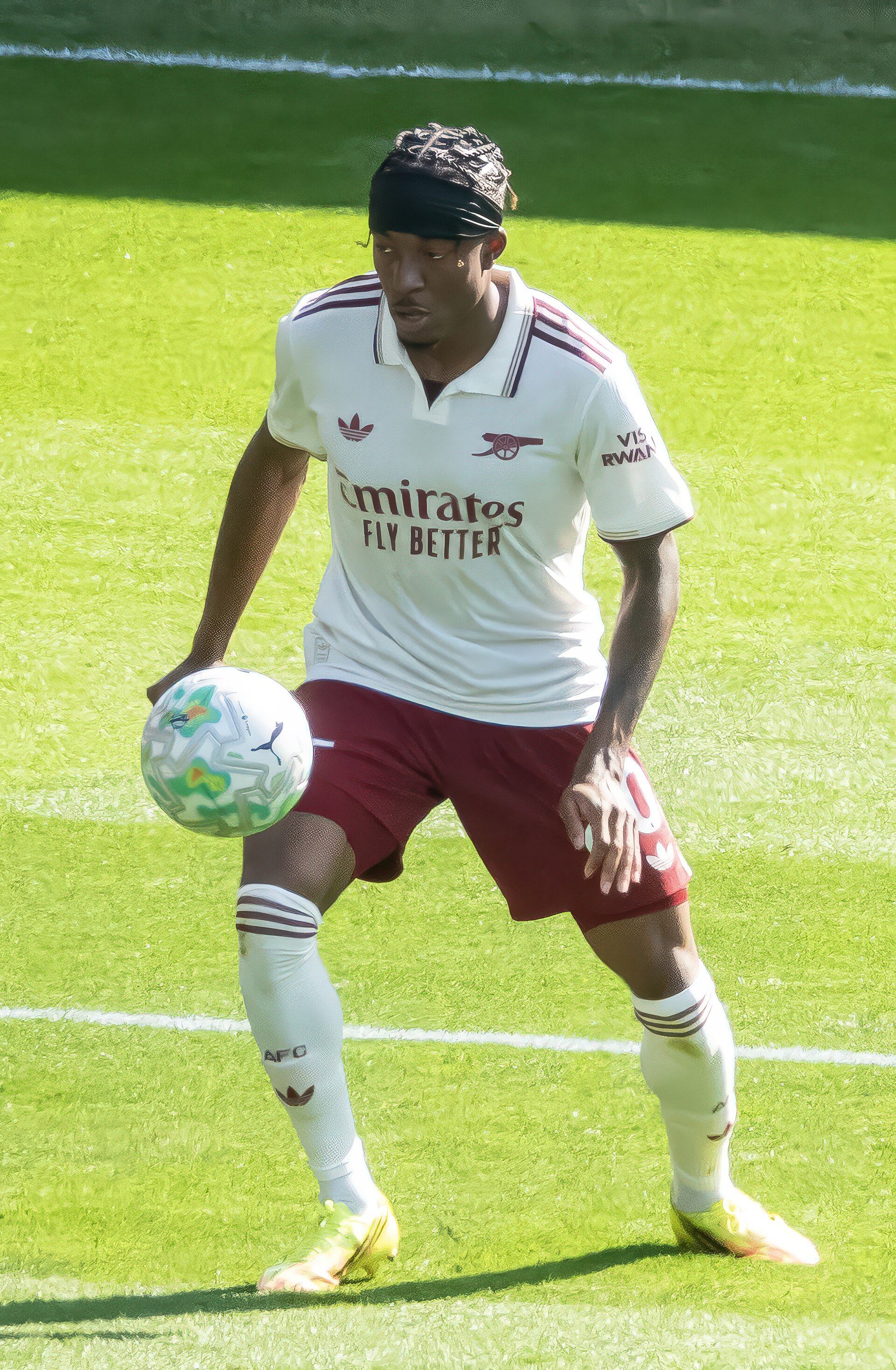 Arsenal winger Noni Madueke on the pitch during a match in May 2026