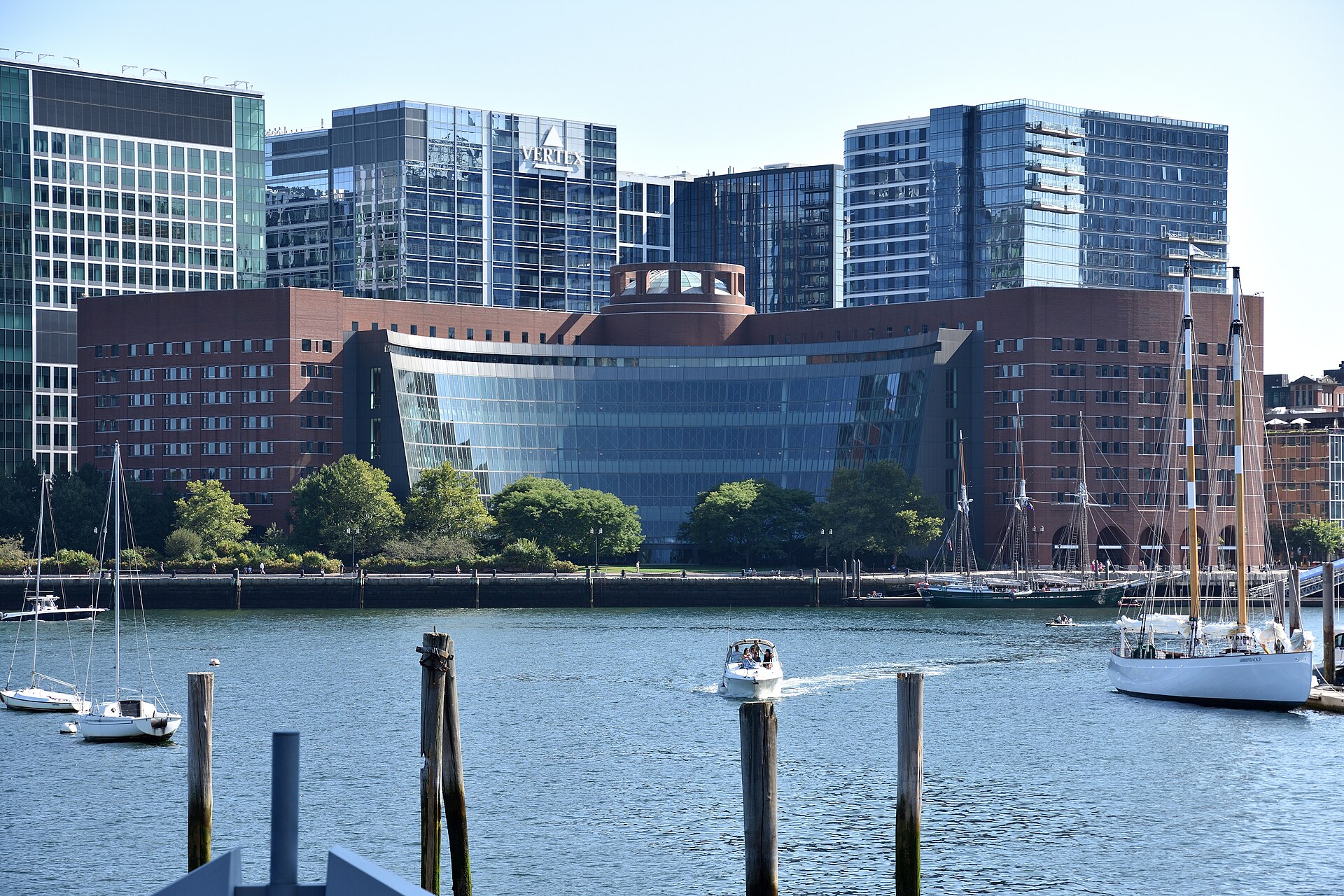 Exterior of the John Joseph Moakley United States Courthouse on the Boston waterfront