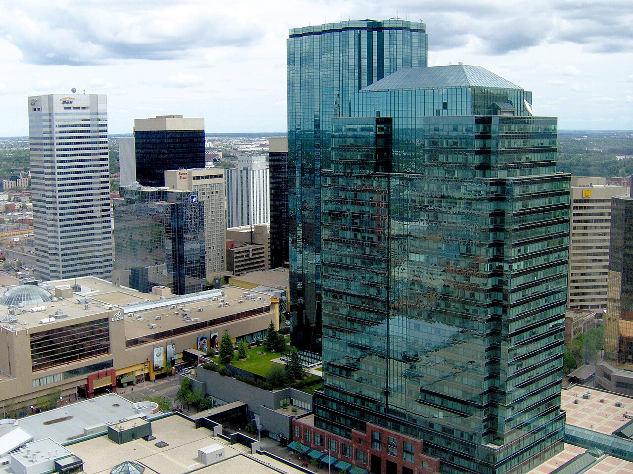 File photo of office towers in downtown Edmonton, Alberta, where BioWare is based